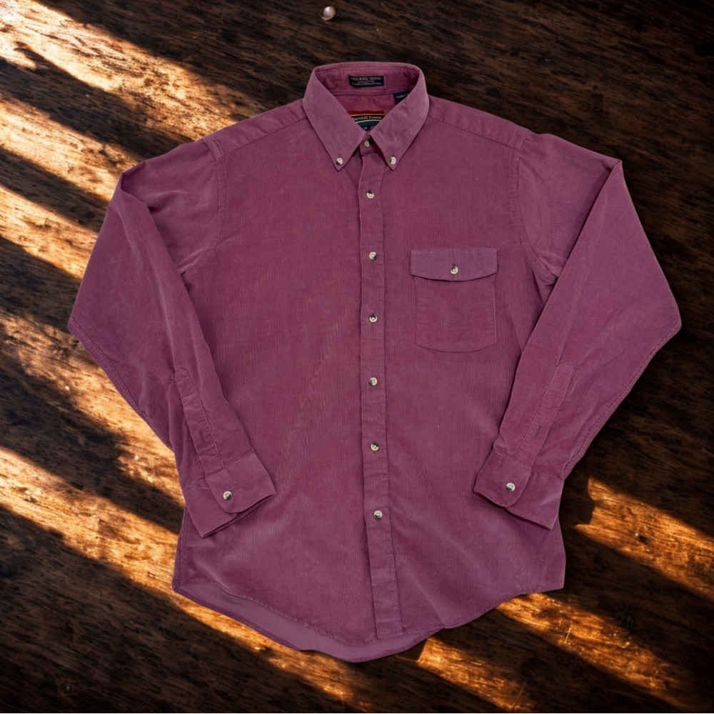 Churchill Downs – Rare Purple Corduroy Button-Down – M Slim (Made in Korea)
